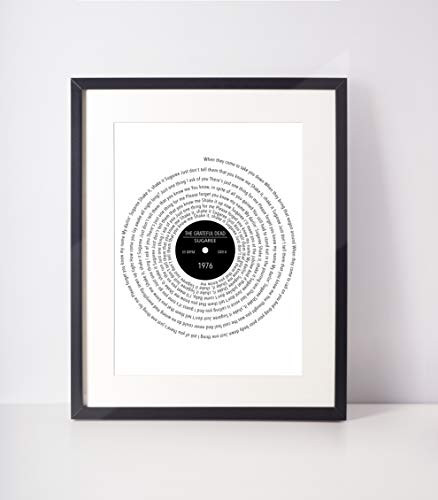 Grateful Dead inch Sugaree inch  Lyric Record Album Print Jerry Garcia Print Lyrics Wall Art