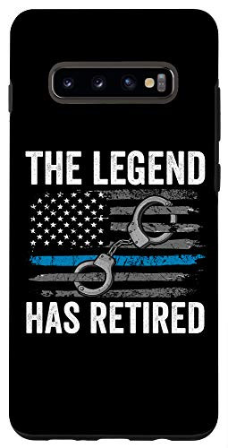 Galaxy S10 plus  Retired Police Officer Thin Blue Line Flag Retirement Case