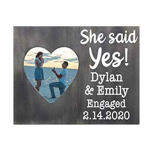 Personalized Engagement Photo Frame Gift She Said Yes He Said Yes They Said Yes Engagement Present
