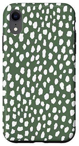 iPhone XR Sage Green Polka Dot Spots Dalmatian Pattern Case