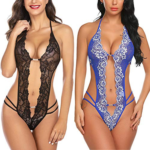 Avidlove Womens Lace Teddy Bodysuit One Piece Lingerie V-Neck Nightwear Mini Babydoll Small Avidlove Womens Lace Teddy Bodysuit One Piece Lingerie V-Neck Nightwear Mini Babydoll Small
