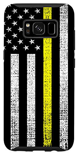 Galaxy S8 Thin Yellow Line Dispatchers Gift US Flag Dispatcher Phone Case