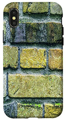 iPhone X XS Case - yellow and light green brick wall pattern phone Case