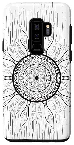 Galaxy S9 plus  White Line Art Mandala Pattern Case