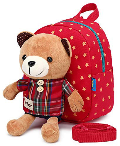 BLUBOON Toddler Backpack for Boys Girls 3D Cute Bear Mini Backpack with Safety Harness Leash Kids Diaper Bag