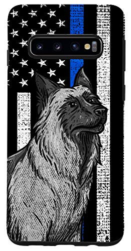 Galaxy S10 Thin Blue Line US Flag K-9 Police Dog German Shepherd Phone Case