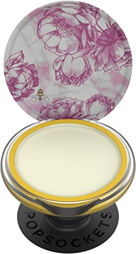 PopGrip Lips  PopSockets Swappable Grip and Burts Bees Lip Balm for Phones and Tablets - Pink Peony Marble