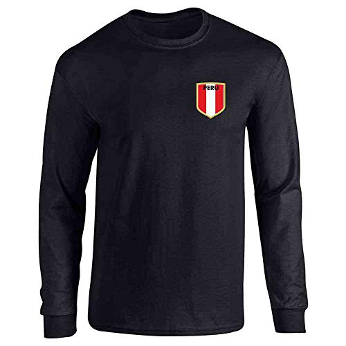 Peru Soccer Retro National Team Halloween Costume Black XL Full Long Sleeve Tee T-Shirt