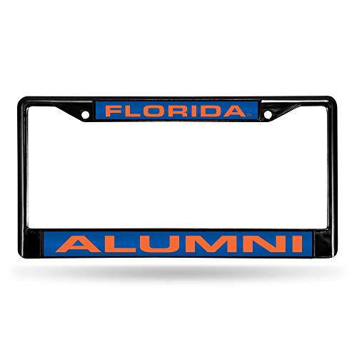 NCAA Rico Industries Laser Cut Inlaid Standard Chrome License Plate Frame Florida Gators - Alumni  6 x 12.25-inches