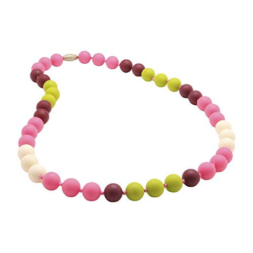 Chewbeads Bleecker Teething Necklace 100 percent Safe Silicone - Punchy Pink