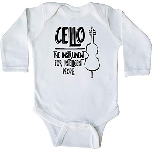 inktastic Intelligent Cellist Line Long Sleeve Creeper 12 Months White 3ac4c