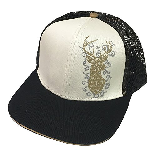 John Deere Brand Gold and Silver Deer Stencil Design Snapback Hat John Deere Brand Gold and Silver Deer Stencil Design Snapback Hat