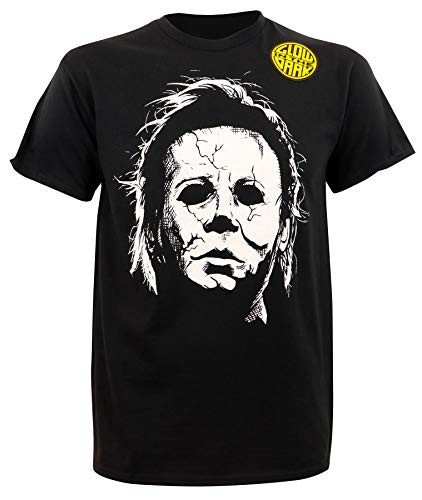 Halloween Michael Myers Glow in The Dark Mens Black Tee Large