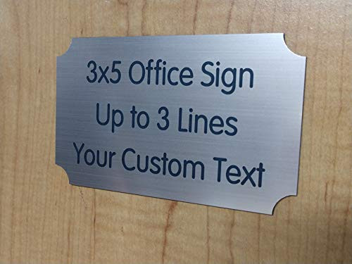 Custom Engraved 3x5 Office Suite Unit Sign   Brushed Metal Personalized Name Plate   Wall Door Plaque   Adhesive Backed   Personalised Customized   Gold Silver Copper or Bronze  Brushed Copper