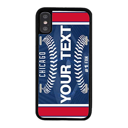 BRGiftShop Customize Your Own Baseball Team Chicago Blue Rubber Phone Case for Apple iPhone XR