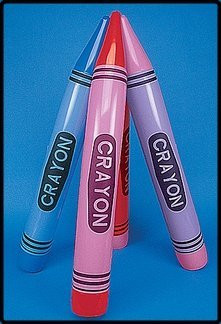 12 inflatable JUMBO 44" inflate CRAYONS