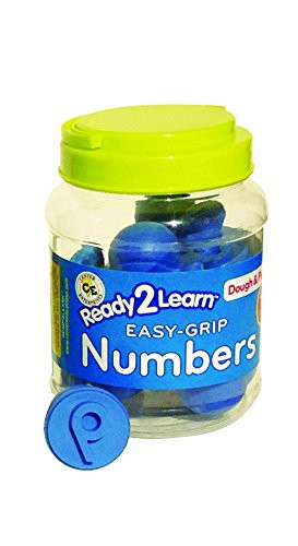 READY 2 LEARN - CE6920 Ready 2 Learn Easy Grip Dough and Paint Stampers - Numbers - Set of 10 - Ages 2 plus  - Easy to Hold Letter Stamps for Kids