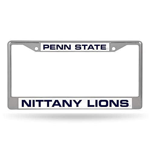 NCAA Rico Industries Laser Cut Inlaid Standard Chrome License Plate Frame Penn State Nittany Lions - White Insert 6 x 12.25-inches NCAA Rico Industries Laser Cut Inlaid Standard Chrome License Plate Frame Penn State Nittany Lions - White Insert 6 x 12.25-inches