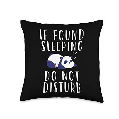 EstelleStar Designs Panda Love Found Sleeping Green Throw Pillow 16x16 Multicolor