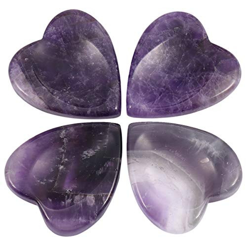 mookaitedecor Amethyst Thumb Worry Stone Pocket Palm Stones Crystal Healing Reiki Stress Relief Pack of 4 Heart Shape mookaitedecor Amethyst Thumb Worry Stone Pocket Palm Stones Crystal Healing Reiki Stress Relief Pack of 4 Heart Shape