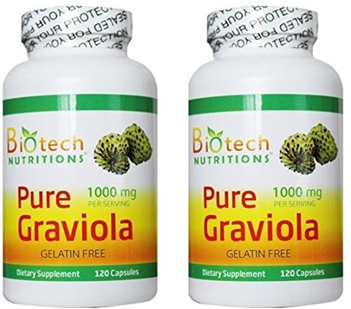 Biotech Nutritions Pure Graviola 1000 mg 240 Capsules 120x 2 Pack Biotech Nutritions Pure Graviola 1000 mg 240 Capsules 120x 2 Pack