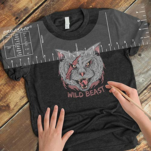 T-Shirt Rulers Guide Shirt Alignment Tool for Applying Vinyl and Sublimation Designs On Shirts with Size Chart Built-in - HTV Alignment Tool