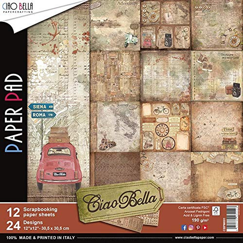 Ciao Bella Double-Sided Paper Pack 90lb 12"X12" 12/Pkg