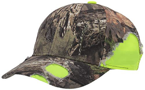 Marky G Apparel Frayed Camo Cap Safety Yellow OS