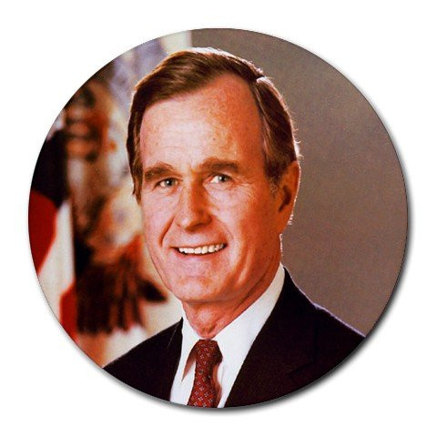 President George H.W. Bush round mouse pad