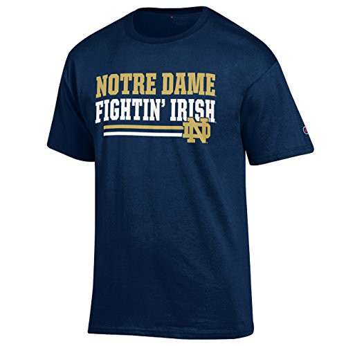 Champion Notre Dame Fighting Irish Adult Block T-Shirt - Navy Medium