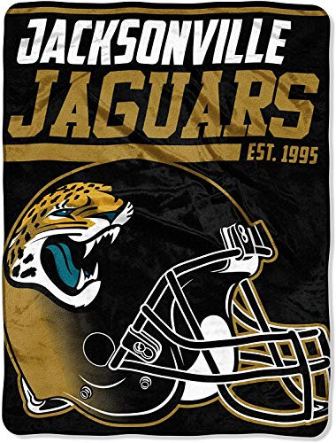 The Northwest Company NFL Jacksonville Jaguars  inch 40-Yard Dash inch  Micro Raschel Throw Blanket 46 inch  x 60 inch   Black