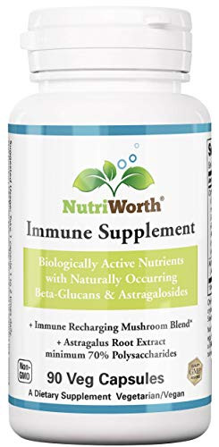 Immune Recharging Organic Mushroom Blend - Loins Mane Turkey Tail Shiitake Cordyceps Reishi Maitake Phellinus Linteus with Astragalus Root Extract