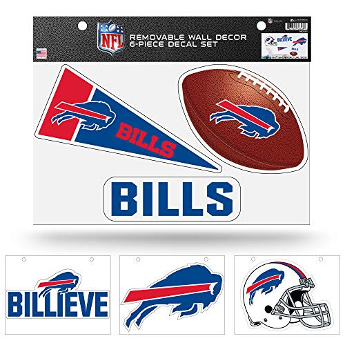 NFL Buffalo Bills NFL Removable Wall Decor Set Team Color Contains 4 - 8.5 inch  x 11 inch  Sheets