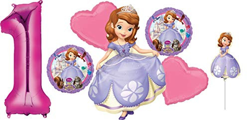 Anagram Disney Princess Sofia The First 1ST Birthday Party Balloons Decorations with Mini Shape AIR Filled Balloon