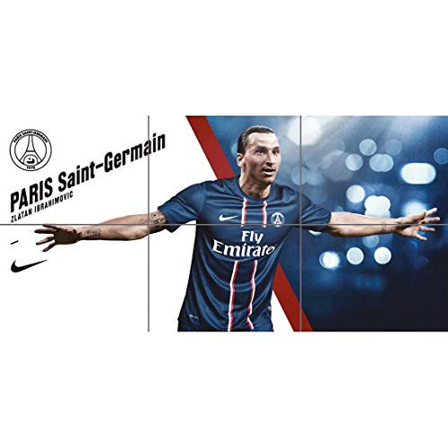 Doppelganger33 LTD Zlatan Ibrahimovic Sport Swedish Soccer Football PSG Paris Saint Germain Wall Art Multi Panel Poster Print 66x23 inches