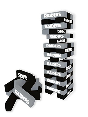 Wild Sports NFL Oakland Raiders Table Top Stackers Game Team Color 3 inch  x 1 inch  x .5 inch