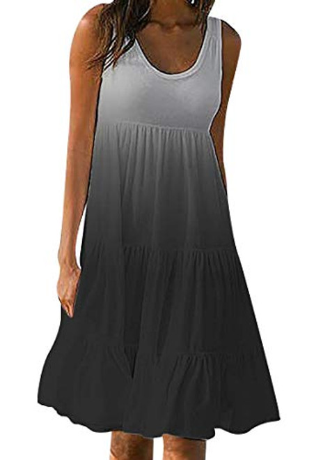 YMING Womens Sleeveless Loose Plain Dresses Casual Short Mini Dress Oversized Ombre Dress Black L YMING Womens Sleeveless Loose Plain Dresses Casual Short Mini Dress Oversized Ombre Dress Black L