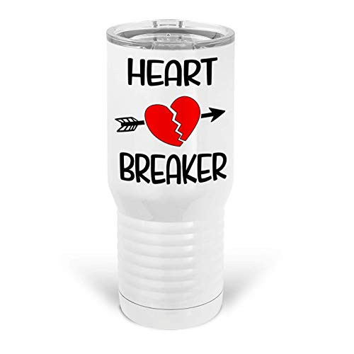 HARD EDGE DESIGN Heart Breaker Arrow Metal Tumbler White 20oz