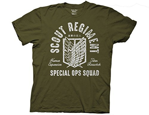 Ripple Junction Attack on Titan Scout Regiment Special OPS Squad Adult T-Shirt XL Green