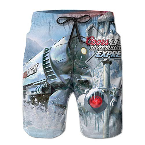 Coors Light Mens Quick Dry Swim Trunks Beach Shorts Board Shorts with Mesh Lining