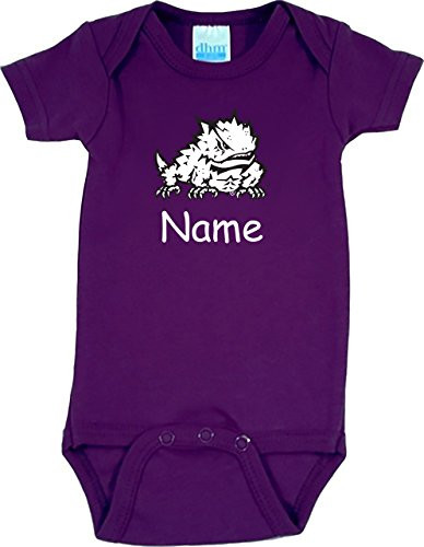 Future Tailgater TCU Horned Frogs Personalized Color Baby Onesie  6-12 Months