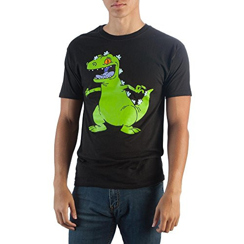 Rugrats Reptar Black T-Shirt-XXL