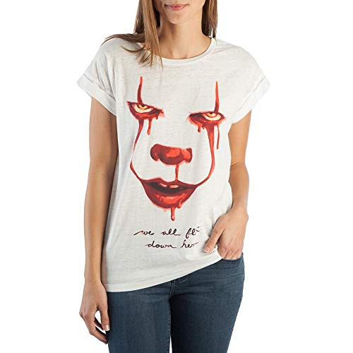 IT We All Float Down Here Rolled Sleeve T-Shirt For Women-Small