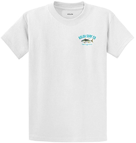 Koloa Surf Yellowfin Tuna Logo Heavyweight Cotton T-Shirt-White c-XL