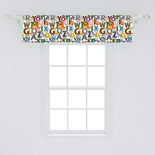 Ambesonne Alphabet Window Valance Illustration of Colorful Animals and Their Initials Learning for Children Curtain Valance for Kitchen Bedroom Decor with Rod Pocket 54 inch X 12 inch Multicolor Ambesonne Alphabet Window Valance Illustration of Colorful Animals and Their Initials Learning for Children Curtain Valance for Kitchen Bedroom Decor with Rod Pocket 54 inch X 12 inch Multicolor