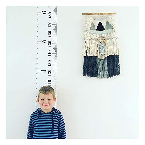 Wotryit Baby Height Growth Chart Ruler Kids Roll-up Canvas Height Chart Removable Wall Hanging Measurement Chart Wall Decor with Wood Frame for Kids Nursery Room  79 X 7.9
