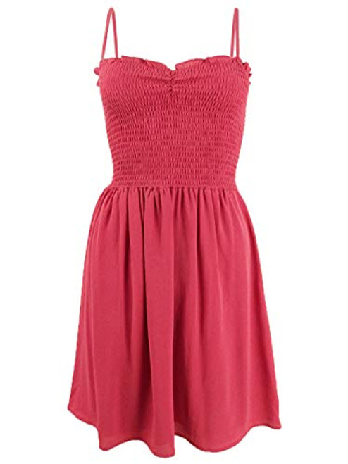 Bebop Womens Coral Spaghetti Strap Square Neck Mini Fit  plus  Flare Party Dress Size S