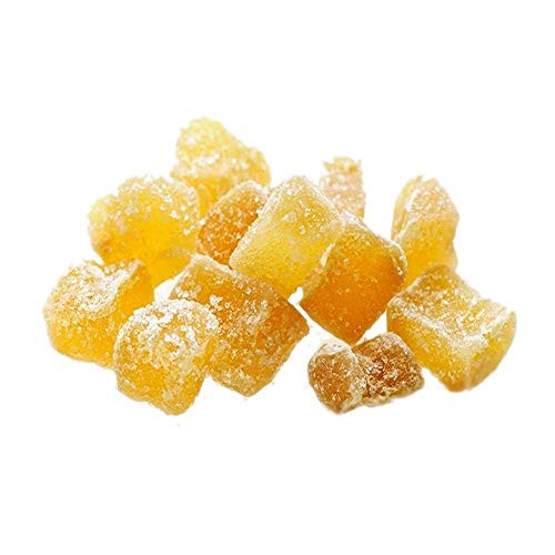 Amrita Crystallized Ginger Diced 1 lb Sweetened - Packed Fresh in Resealable Bulk Bags - Non GMO - Candied Ginger for Baking - Dried Ginger - Candied Ginger Cubes