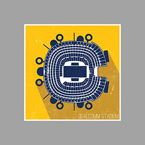 ArtsyCanvas Qualcomm Stadium - Football Seating Map - 12x12 Matte Poster Print Wall Art ArtsyCanvas Qualcomm Stadium - Football Seating Map - 12x12 Matte Poster Print Wall Art