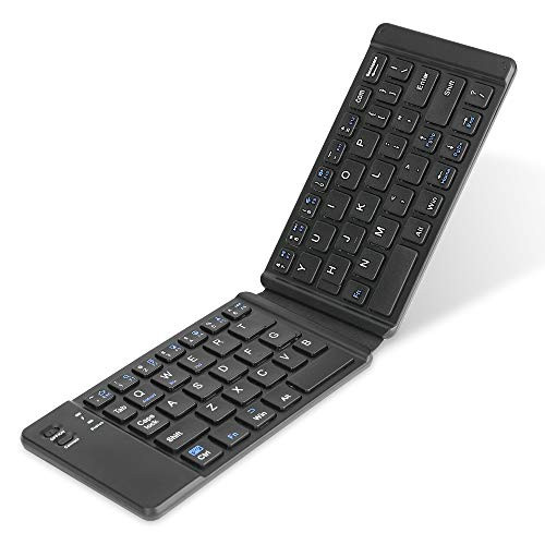 Color You Foldable Keyboard Ultra Slim Wireless Keyboard Pocket Size 3.0 Bluetooth Keyboard Rechargeable Folding Keyboard for iOS Android Windows Laptop Tablet Smartphone  Black